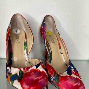 Guess floral satin high heels